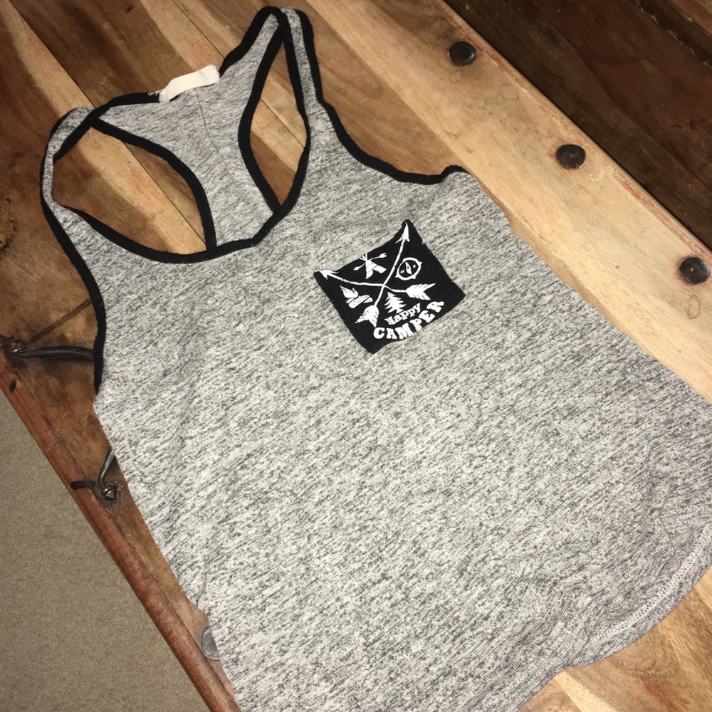 Grey “Happy Camper” tank